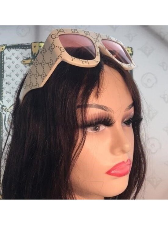New Authentic Gucci Cream Sunglasses with Orange Lenses GG0983S 001 main image 7